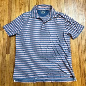 Faherty Shirt Mens XL Isle Polo Pink Blue Striped Short Sleeve Golf
